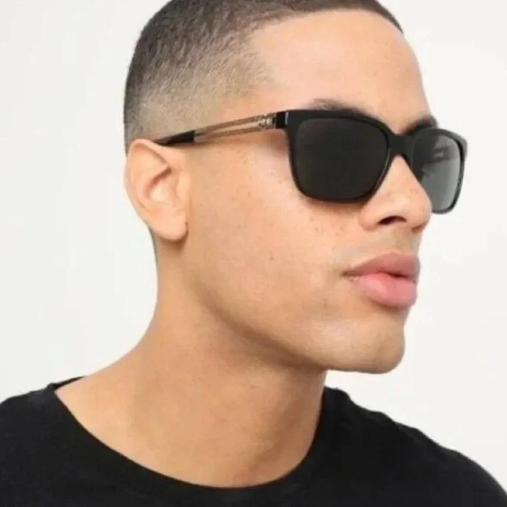 Mens Versace Black Grey Square Sunglasses